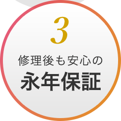 3 修理後も安心の永年保証