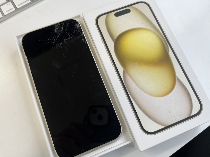 【目黒からご来店】iPhone15買取！画面割れのジャンク品も高値で買取！