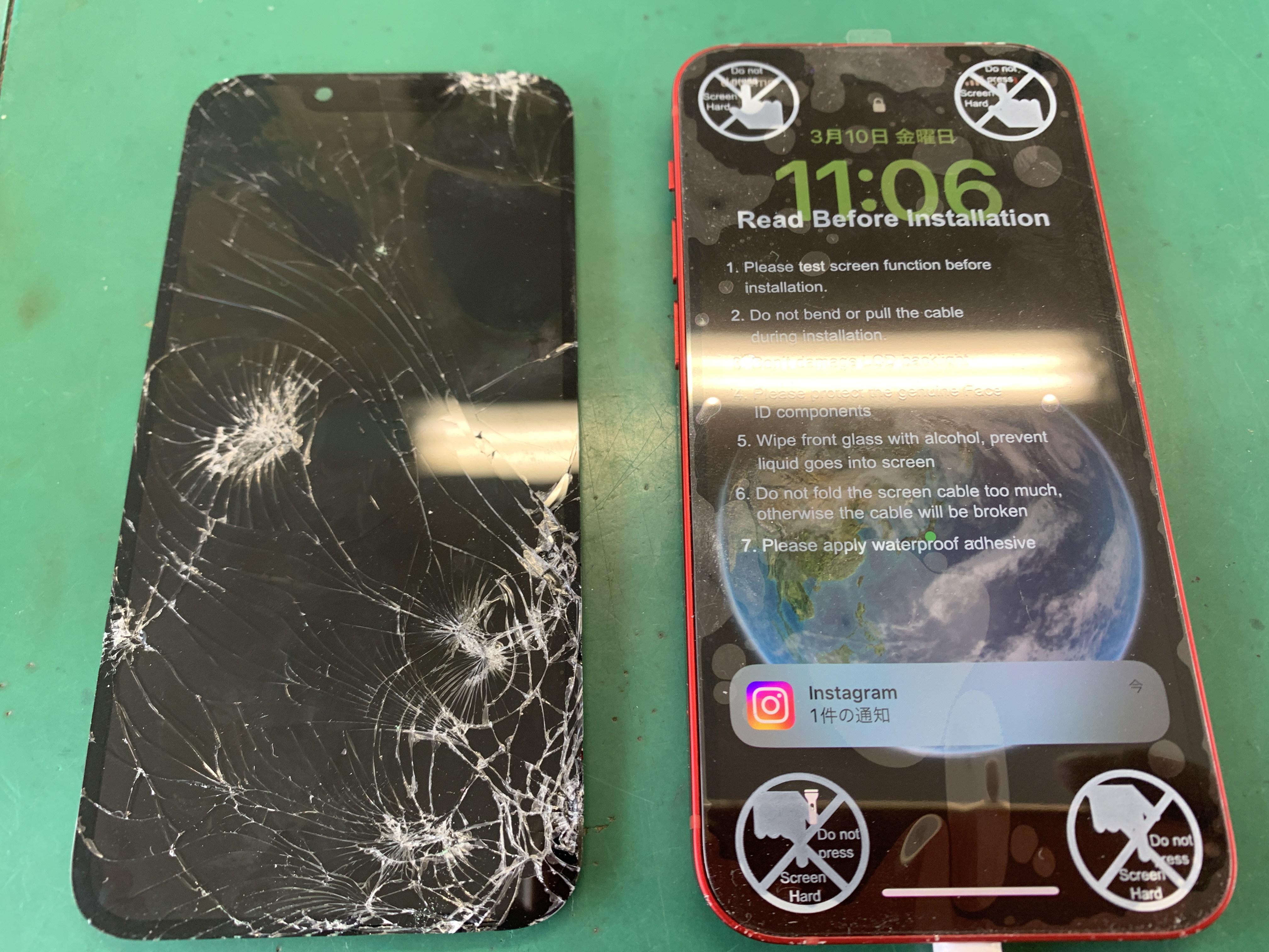 当日15分で修理したiPhone13mini本体