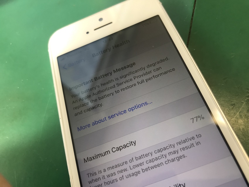 バッテリーが劣化したiPhone6s本体