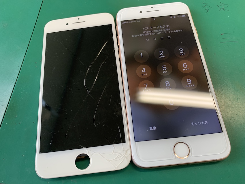 iPhone8の画面修理を即日10分でお直し